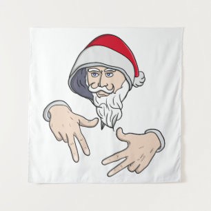 Cool Gangsta Hip Hop Hand Rap Sinterklaas Wandkleed