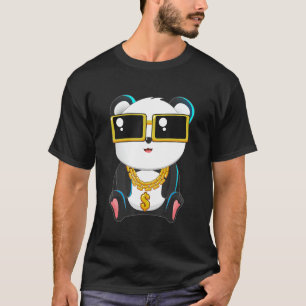 Cool Gangsta Panda Beer Bling Bling Hip Hop Muziek T-shirt