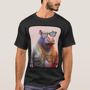 Cool Gangster Hippo Zonnebril T-shirt