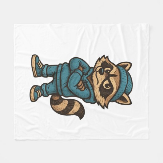 Cool Gangster Raccoon - Urban Streetwear Animal Ho Fleece Deken (Voorkant (Horizontaal))