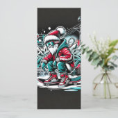 Cool Gangster Santa Graffiti Christmas Kaart (Staand voorkant)