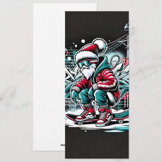 Cool Gangster Santa Graffiti Christmas Kaart (Voorkant / Achterkant)