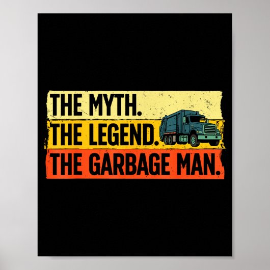 Cool Garbage Man Art For Men Dad Father Garbage Du Poster (Voorkant)