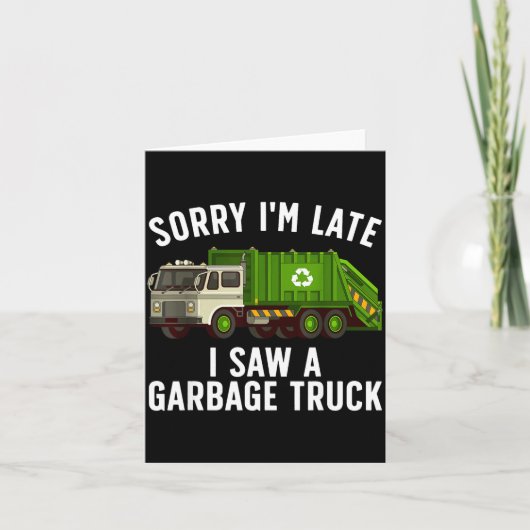 Cool Garbage Truck Art For Men Women Kids Garbage Kaart (Voorkant)