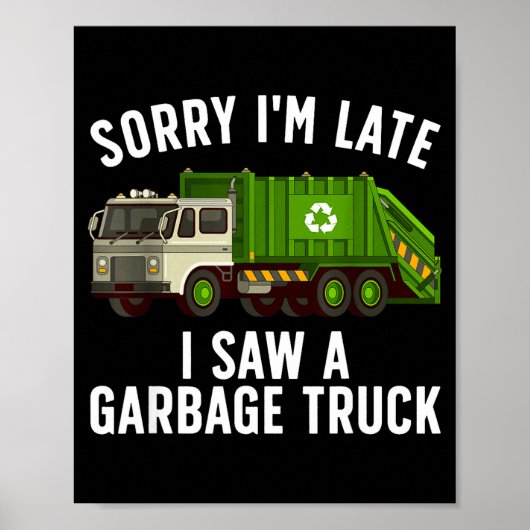Cool Garbage Truck Art For Men Women Kids Garbage  Poster (Voorkant)
