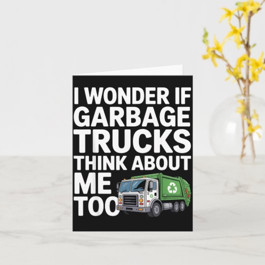 Cool Garbage Truck Design For Men Women Trash Garb Kaart (Gele Bloem)