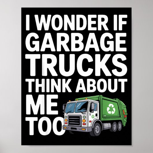 Cool Garbage Truck Design For Men Women Trash Garb Poster (Voorkant)