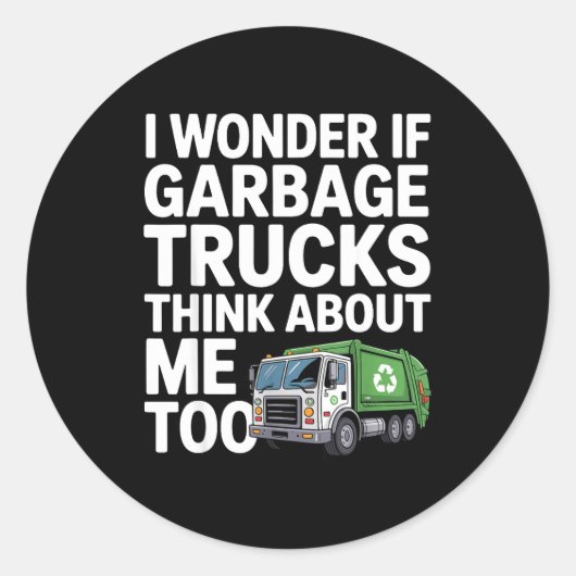 Cool Garbage Truck Design For Men Women Trash Garb Ronde Sticker (Voorkant)