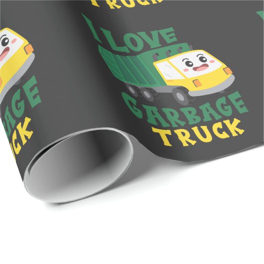 Cool Garbage Truck loving Boy Kinder Toddler Cadeaupapier (Rol Hoek)