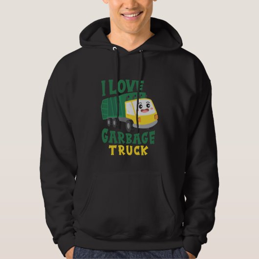 Cool Garbage Truck loving Boy Kinder Toddler Hoodie (Voorkant)