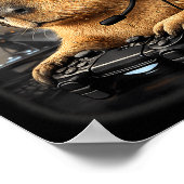 Cool gastheer capybara gamer grafisch grappige vid poster (Hoek)