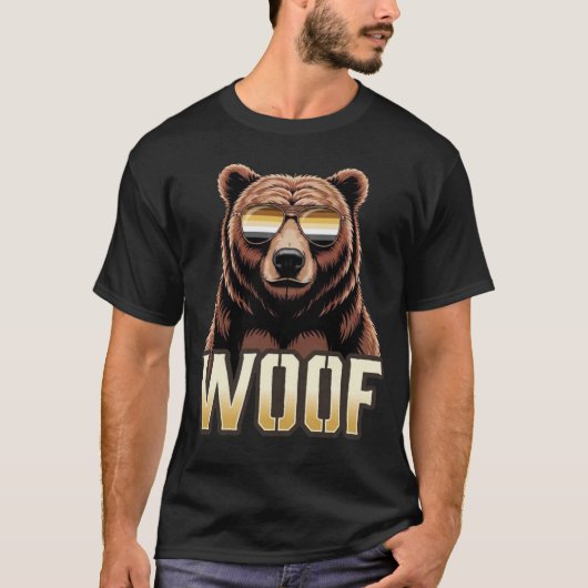 Cool Gay Bear Pride Beer Pride Vlag Woof T-shirt (Voorkant)