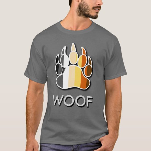 Cool Gay Beer Pride Flag Beer Paw WOOF T-shirt (Voorkant)