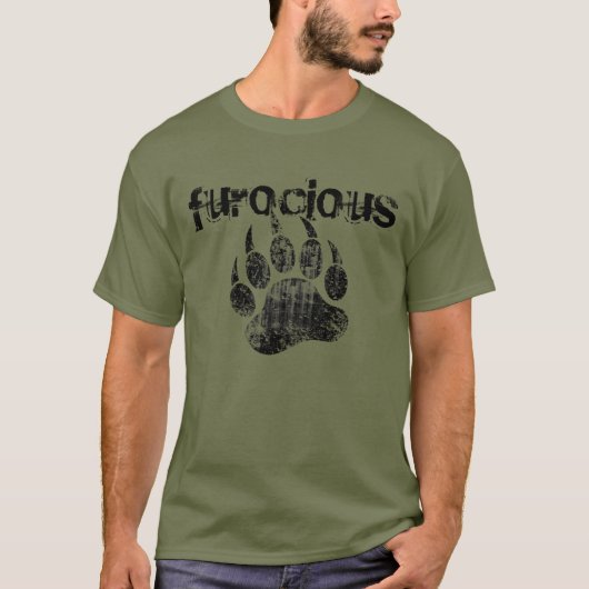 Cool Gay Beer Pride Grunge Furocious Beer Paw T-shirt (Voorkant)