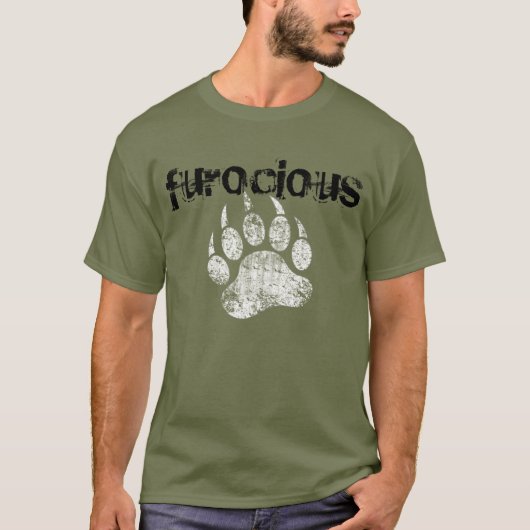 Cool Gay Beer Pride Grunge Furocious Beer Paw T-shirt (Voorkant)
