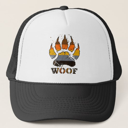 Cool Gay beer pride verontrust beer paw woof Trucker Pet (Voorkant)