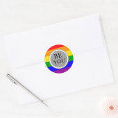 Cool Gay Pride Flag ben jij Ronde Sticker (Envelop)