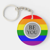 Cool Gay Pride Flag ben jij Sleutelhanger (Voorkant)