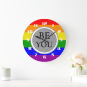 Cool Gay Pride Vlag Wees Jezelf Grote Klok (Huis)