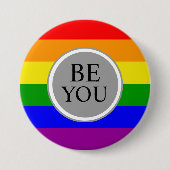 Cool Gay Pride Vlag Wees jezelf Ronde Button 7,6 Cm (Voorkant)