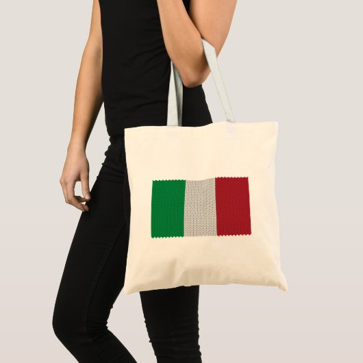 Cool Gebreide Italiaanse Vlag Canvas tas (Voorkant (product))