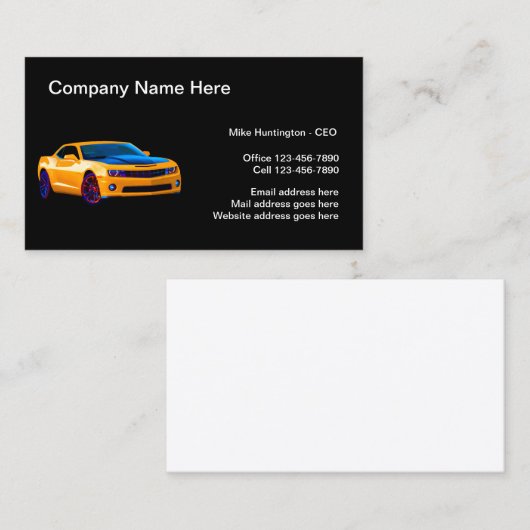 Cool gebruikte autodealer visitekaartje (Voorkant / Achterkant)
