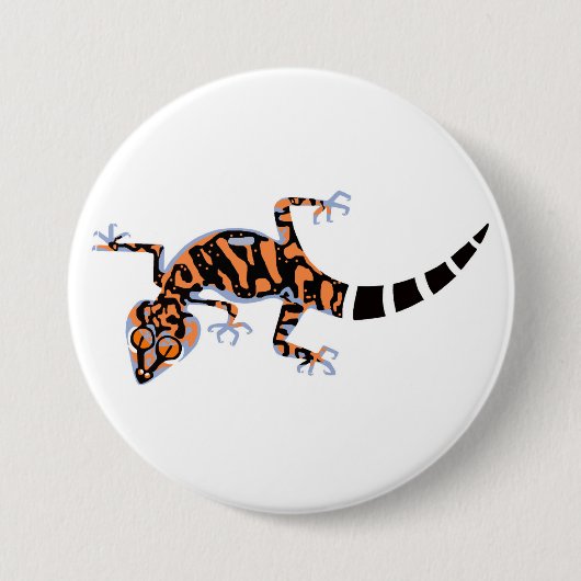 Cool GECKO - Bedreigd dier - Lizard Ronde Button 7,6 Cm (Voorkant)