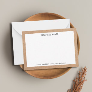 Cool Gedrukte Kraft Witte Zakelijke Notitiekaartje