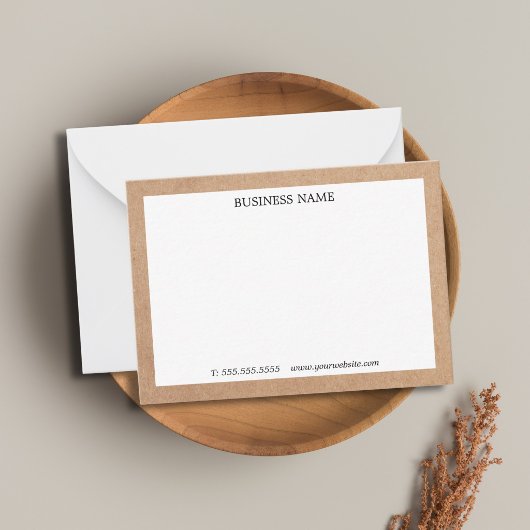 Cool Gedrukte Kraft Witte Zakelijke Notitiekaartje