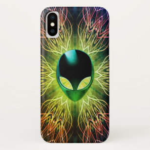 Cool Geeky Sci-fi Fractal Art Alien Head Case-Mate iPhone Case