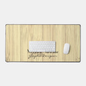 Cool geel bamboe houtprint Jouw naam Bezetting Bureaumat (Keyboard & Muis)