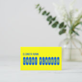 Cool Geel en Blauw Typografie Visitekaartje (Staand voorkant)