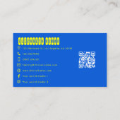 Cool Geel en Blauw Typografie Visitekaartje (Achterkant)