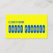 Cool Geel en Blauw Typografie Visitekaartje (Voorkant)