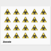 Cool Geel en Zwart Biohazard symbool en Schedel Sticker (Vel)