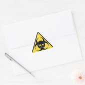 Cool Geel en Zwart Biohazard symbool en Schedel Sticker (Envelop)