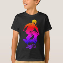 Cool Geel Rood Paarse Skateboarder Rad Sports