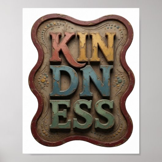 Cool Geel VRIENDELIJKHEID Statement Design Poster (Voorkant)