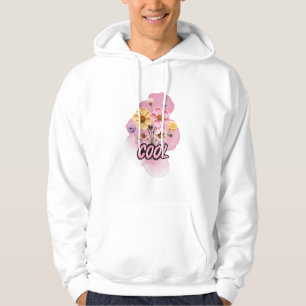Cool gehaakte bloemschildering in waterverftechnie hoodie