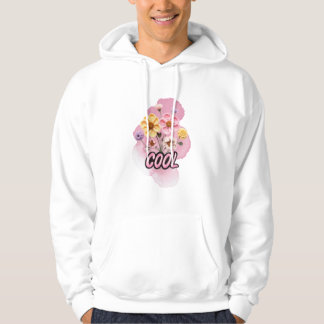 Cool gehaakte bloemschildering in waterverftechnie hoodie