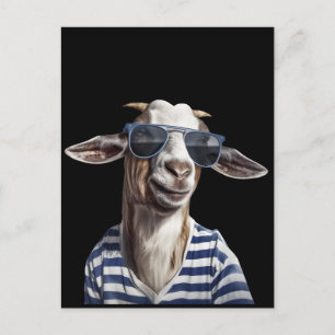 Cool Geit met Zonnebril T-Shirt – Grappig Chill An Briefkaart