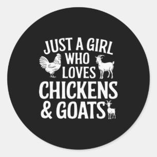 Cool geit ontwerp voor meisjes vrouwen dier boerde ronde sticker