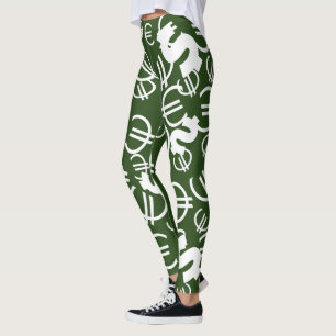 Cool geld euro dollars patroon leggings