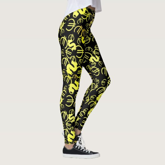 Cool geld euro dollars patroon leggings (Rechts)