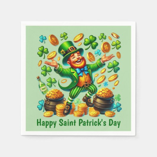 Cool Gelukkig St. Patrick's Day Kabouter Servet (Voorkant)