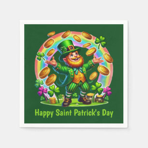 Cool Gelukkig St. Patrick's Day Leprechaun Servet