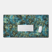 Cool gemarmerd Blauwgroen turquoise gouden agaat k Bureaumat (Keyboard & Muis)