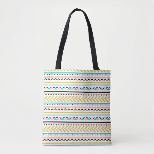 Cool Geometric Aztec Geïnspireerd patroon Tote Bag (Voorkant)