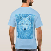Cool Geometric Blue Wolf Low Poly Graphic All Over T-shirt (Achterkant)