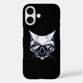 Cool Geometric Cat iPhone Case - Nauwelijks aanwez (Achterkant)